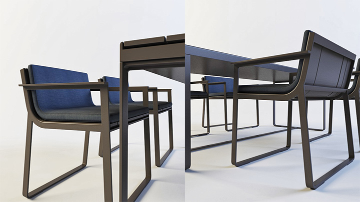 渲染模型_办公桌椅003