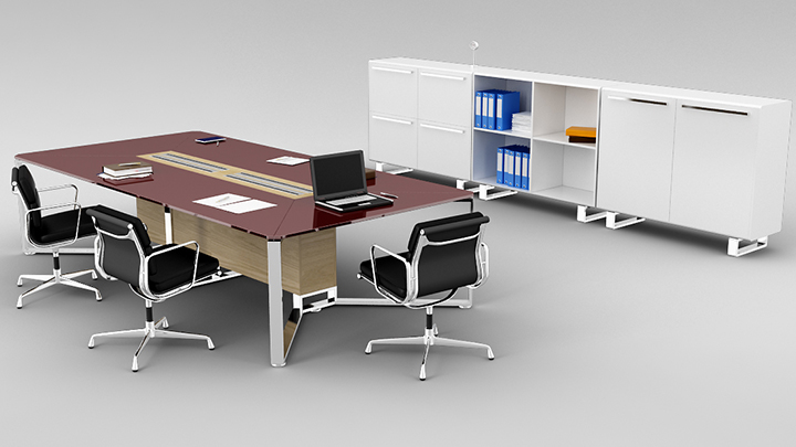 渲染模型_办公桌椅019