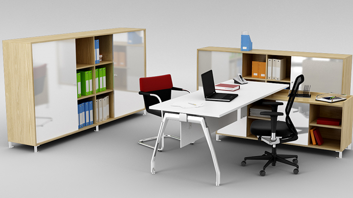 渲染模型_办公桌椅025