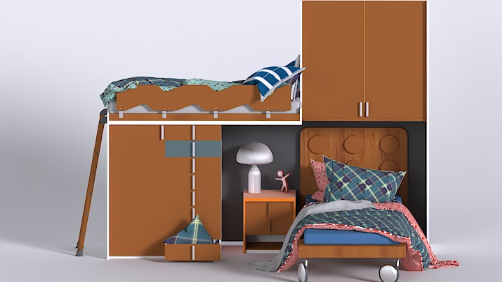 渲染模型_卧室床001