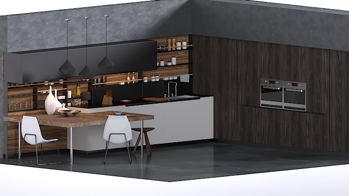 渲染模型_厨房090