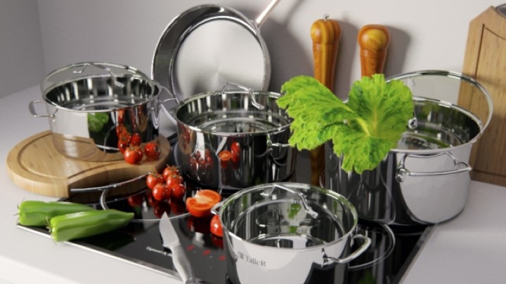 渲染模型_厨房炊具001