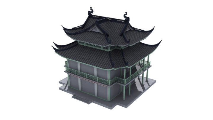 渲染模型_古房茶室002