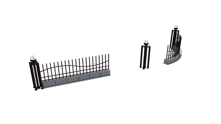 渲染模型_围墙铸铁001