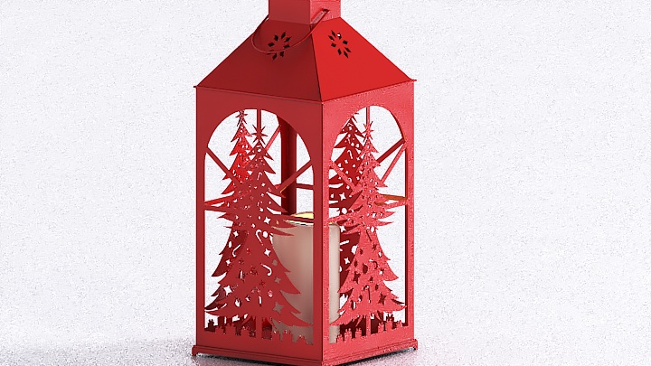 渲染模型_圣诞灯笼001