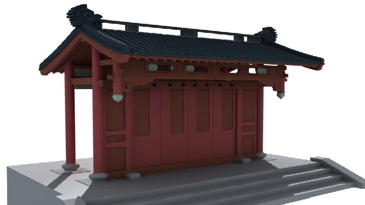 渲染模型_垂花门002