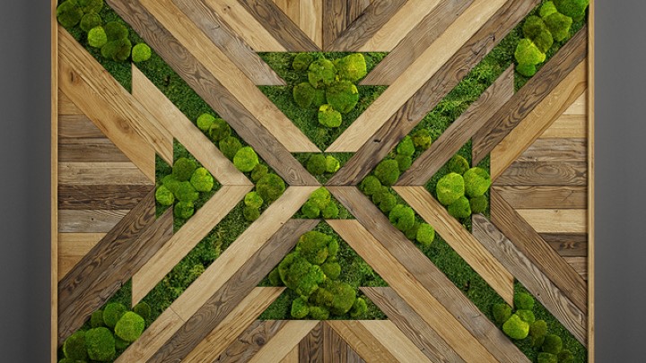 渲染模型_墙面植物002