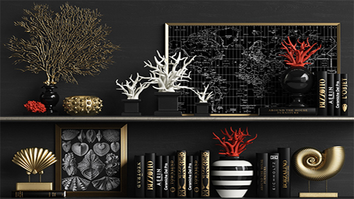 渲染模型_壁柜装饰001