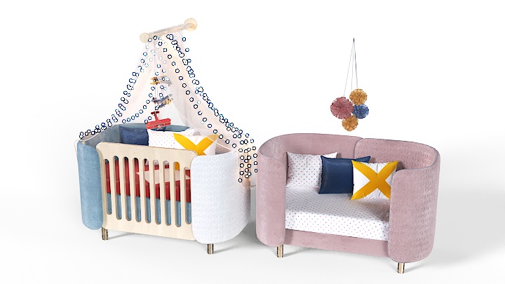 渲染模型_婴儿床027