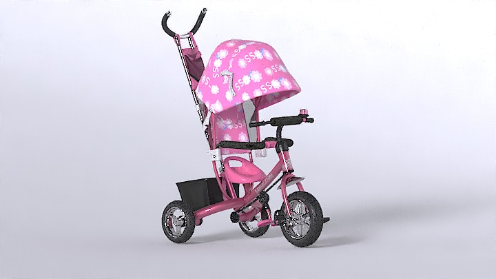 渲染模型_婴儿车002