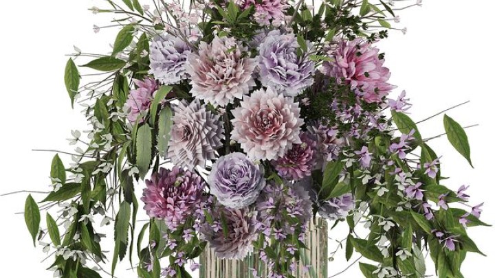 渲染模型_室内插花植物011