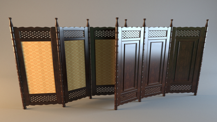 渲染模型_屏风024