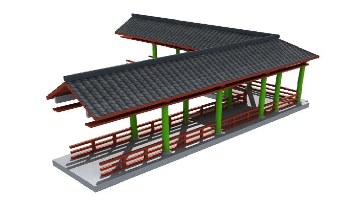 渲染模型_廊桥010