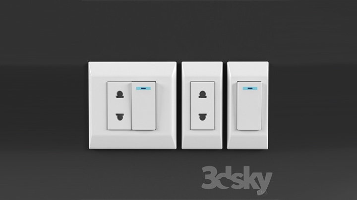 渲染模型_开关插座005