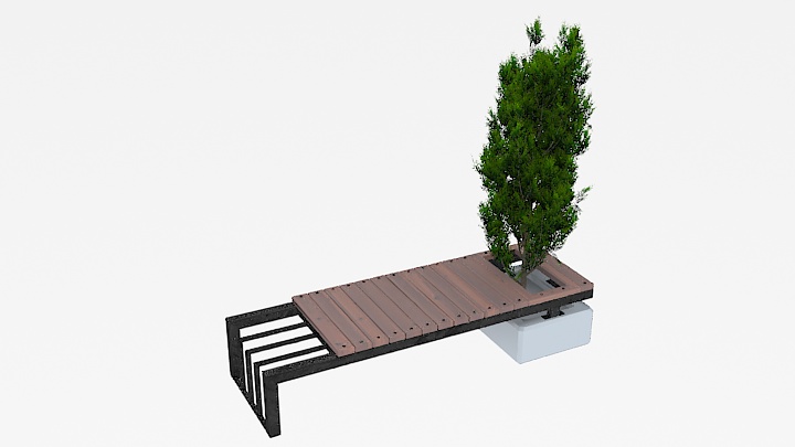 渲染模型_户外凳子001