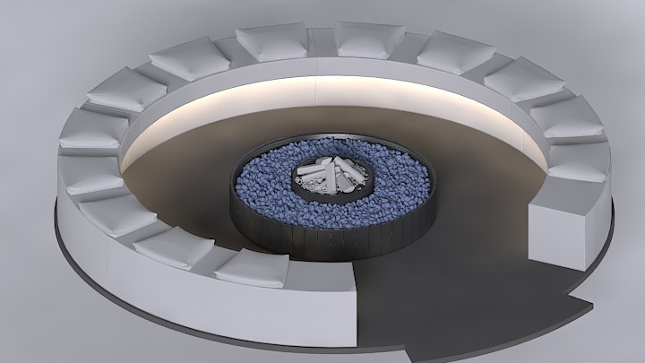 渲染模型_户外壁炉001