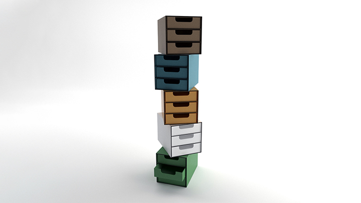 渲染模型_抽屉柜002