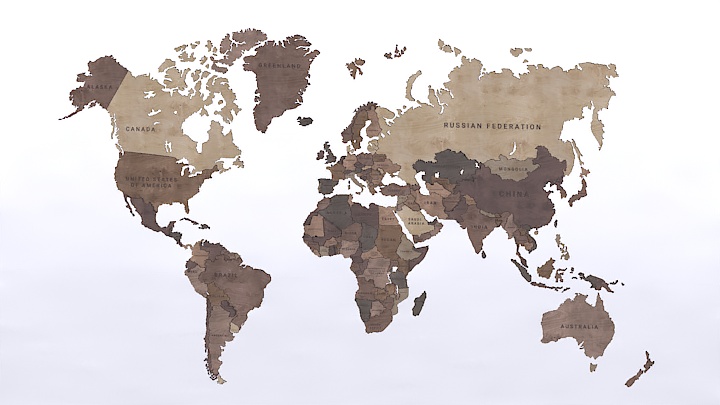 渲染模型_木制世界地图001