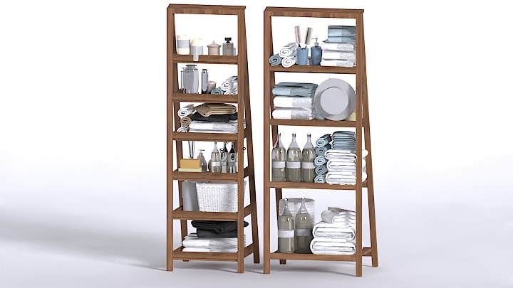 渲染模型_木制浴室隔板装饰001