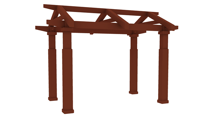 渲染模型_木构架门001