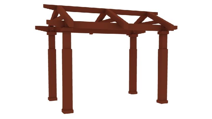 渲染模型_木架构门001