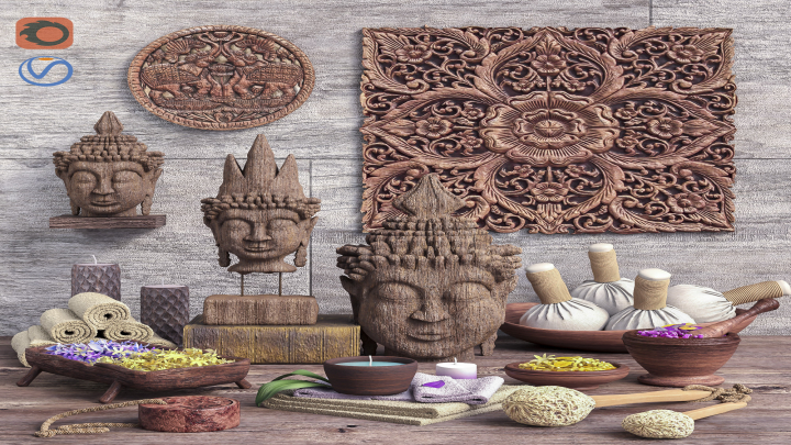 渲染模型_木雕009