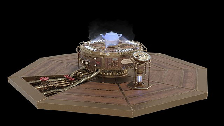 渲染模型_机械罗盘001