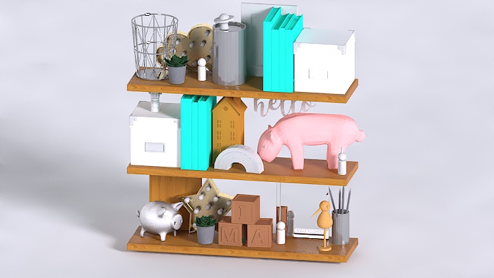 渲染模型_架子装饰001