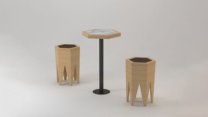 渲染模型_桌凳套装001