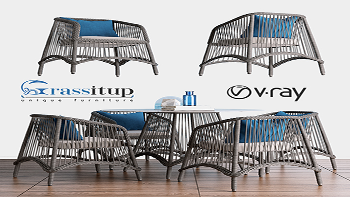 渲染模型_桌椅100