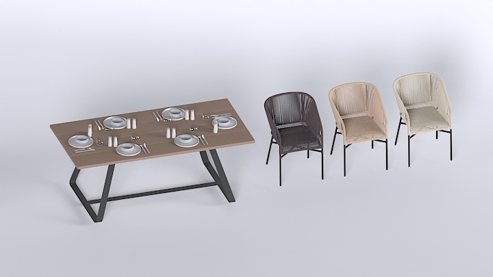 渲染模型_桌椅362