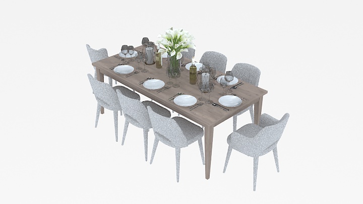 渲染模型_桌椅368