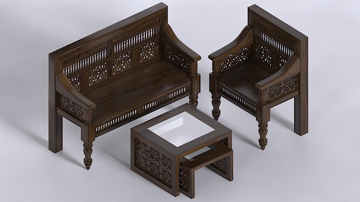 渲染模型_桌椅405