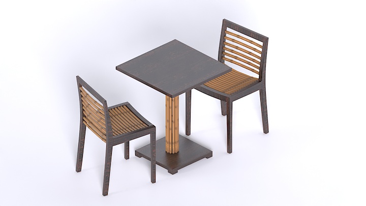 渲染模型_桌椅408