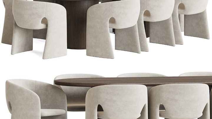 渲染模型_桌椅416