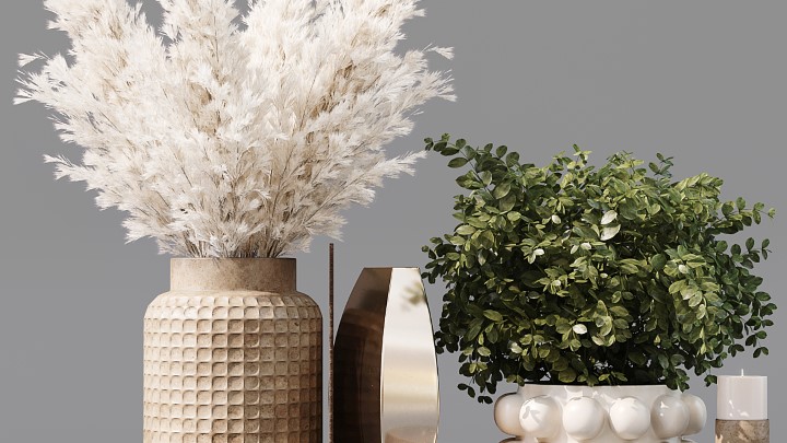 渲染模型_桌面装饰摆放001