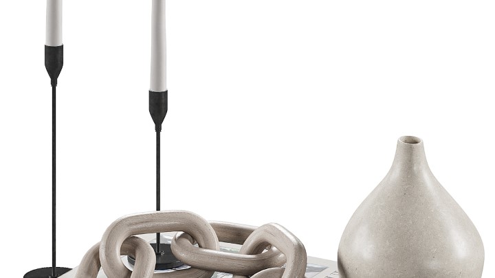 渲染模型_桌面装饰摆放002