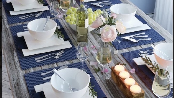 渲染模型_桌面食物餐具008