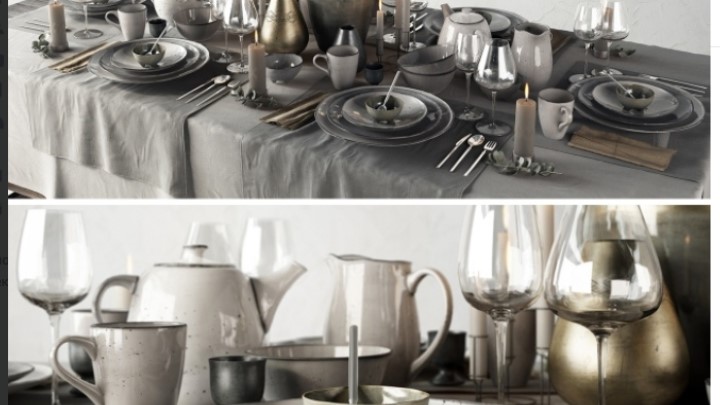 渲染模型_桌面餐具014