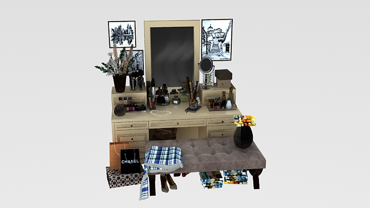 渲染模型_梳妆台051