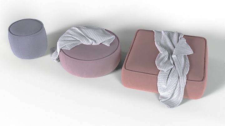 渲染模型_沙发凳021