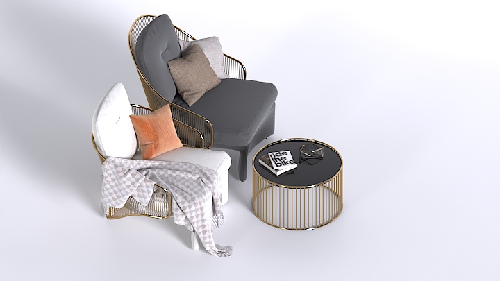 渲染模型_沙发茶几001