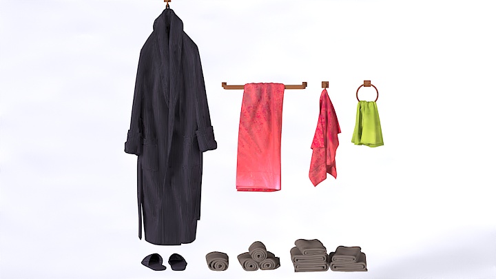 渲染模型_浴衣毛巾001