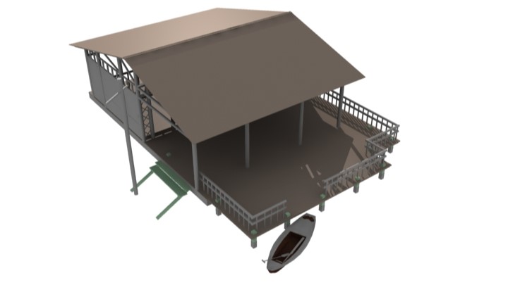 渲染模型_渔民房001