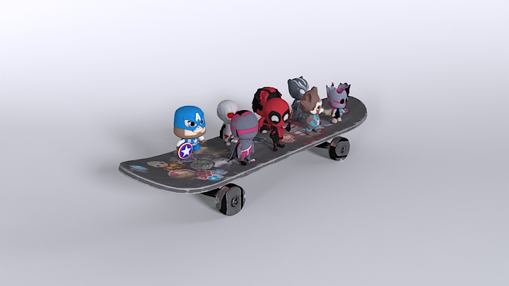 渲染模型_滑板003