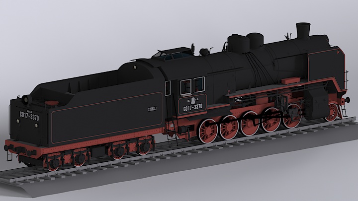 渲染模型_火车头001