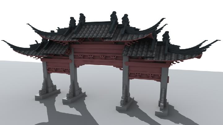 渲染模型_牌坊013