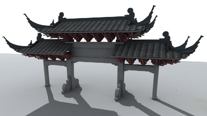 渲染模型_牌坊015
