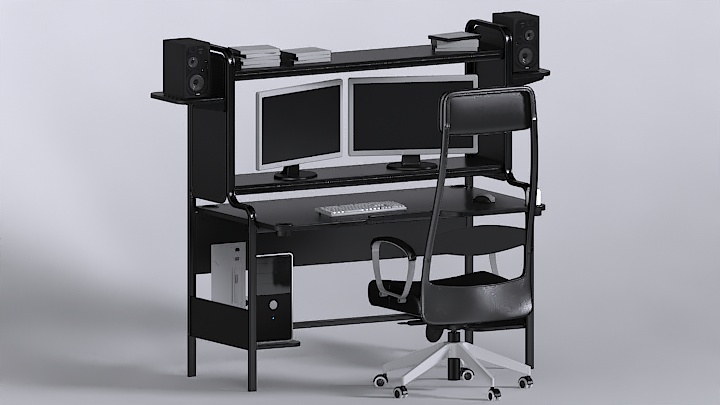 渲染模型_电竞桌椅001