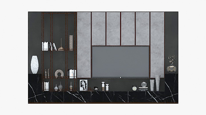 渲染模型_电视墙017